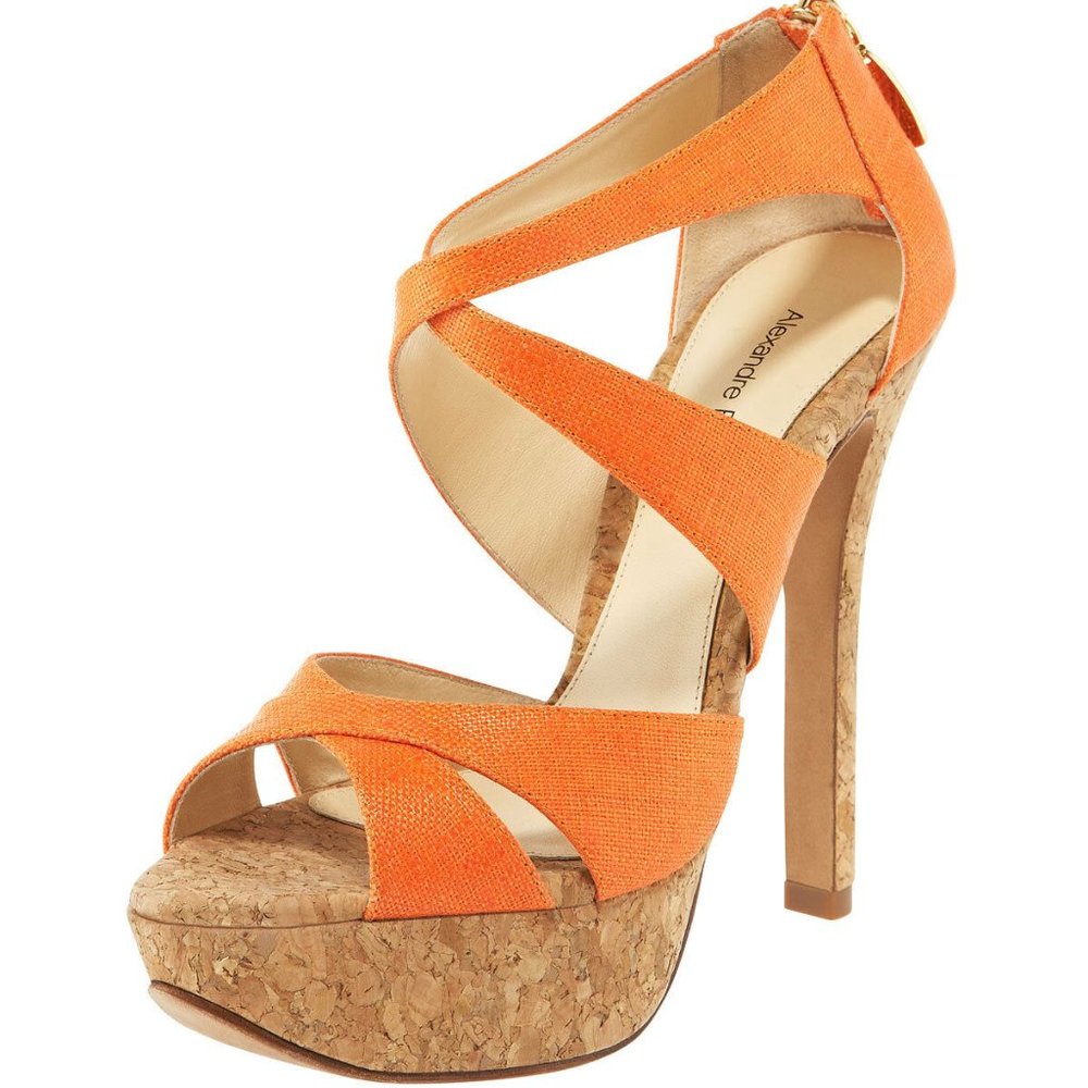 Alexandre Birman Cork-Platform Strappy Sandal 9.5
